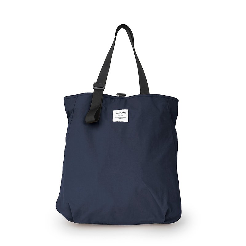 【hellolulu】Double-sided Versatile Tote (M) - JONNA (Prussian Blue/Iron Gray) - Messenger Bags & Sling Bags - Nylon Blue
