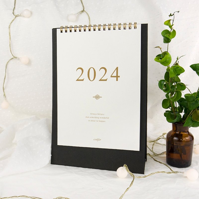 2024 Log 25K Time Whispers Straight Desk Calendar - Starry Sky Black - Notebooks & Journals - Paper Multicolor
