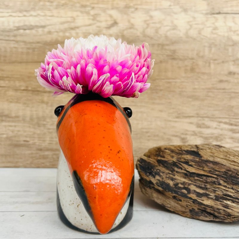 A Lu Toucan Pottery/Vase/Decoration/Gift Handmade Hand-painted Original Only One Piece - Pottery & Ceramics - Pottery Multicolor