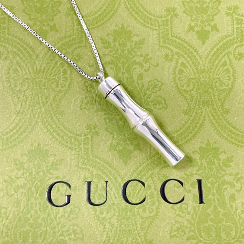 【極美品】GUCCI グッチ　バンブー　ロング　ネックレス 日本直送 中古美品】グッチ GUCCI ネックレス バンブー ロング