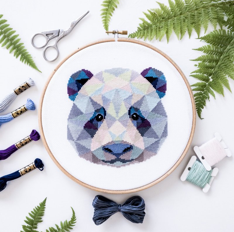 Panda Cross Stitch PDF Pattern 十字繡 - 編織/刺繡/羊毛氈/縫紉 - 其他材質 