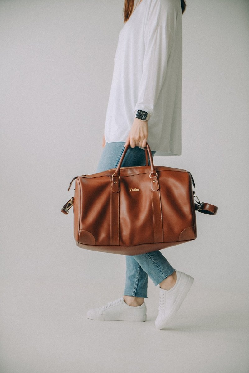 Gullar Handmade Vegan Traveler Weekender Bag - Luggage & Luggage Covers - Faux Leather Brown
