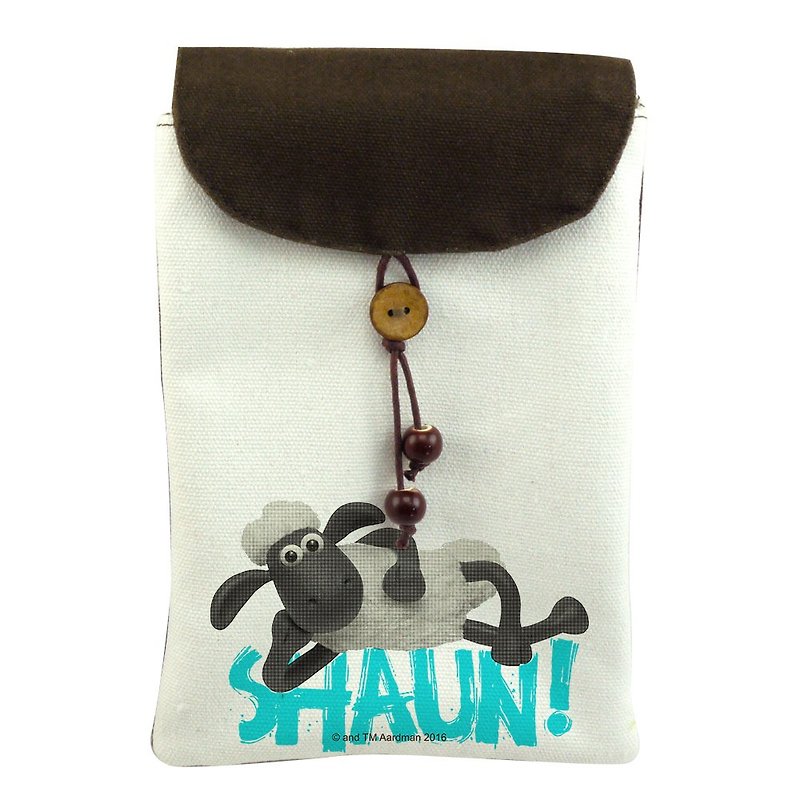 Shaun The Sheep - Mobile Phone Bag: 【Easy】, CA3AI02 - กระเป๋าแมสเซนเจอร์ - ผ้าฝ้าย/ผ้าลินิน สีน้ำเงิน