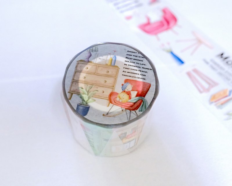 居家小物II－4.5cm Glossy PET Tape(with release liner) - Washi Tape - Plastic 