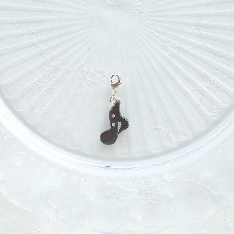 Musical note wooden charm - Charms - Wood Brown
