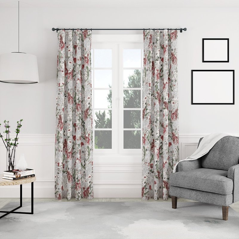 HC印花窗簾 歐美花版 HC7007 雲影鬱香 鬱金香 蜜蜂 - 門簾/門牌 - 聚酯纖維 