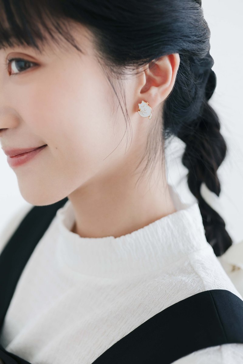 Cat earrings - ต่างหู - วัตถุเคลือบ หลากหลายสี