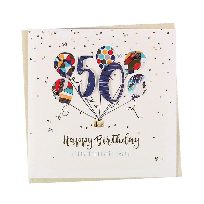 Beautiful 50 years old [Jupiter TP Card-Birthday Wishes] - Cards & Postcards - Paper Multicolor