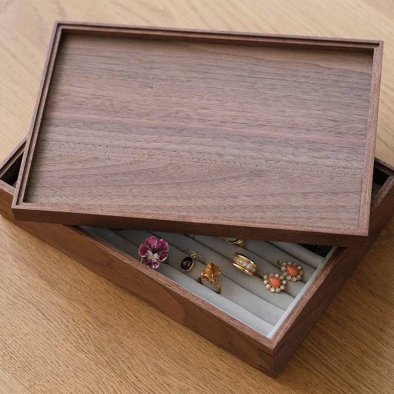 FAVORMADE | Jewelry Case / ジュエリー収納ケース (ベロア仕切り付き) - 居家收納/收納盒/儲物盒 - 木頭 