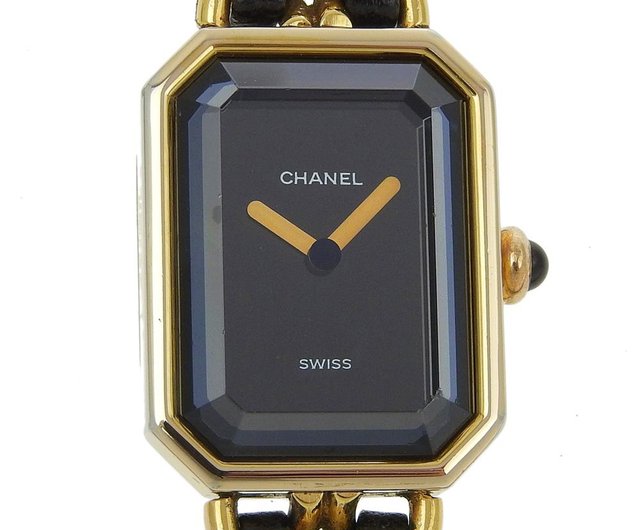 日本直送】シャネル CHANEL プルミエールL 腕時計 金メッキ × レザー