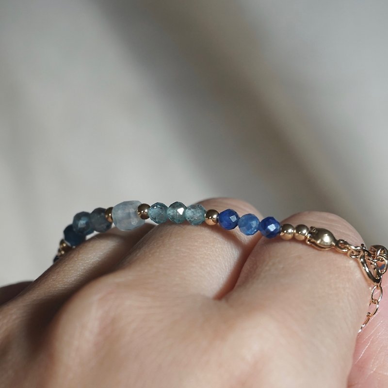 ll Blue Danube ll Stone Aquamarine Stone Devil Aquamarine Bracelet - Bracelets - Semi-Precious Stones Blue