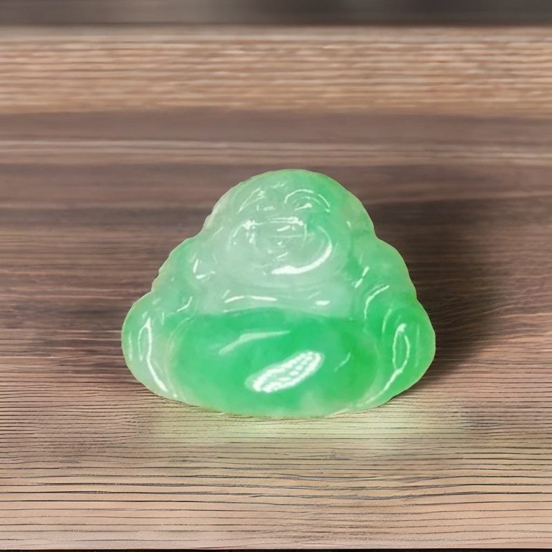 飄陽綠翡翠彌勒佛 | 天然緬甸玉A貨翡翠 | 送禮 - 項鍊 - 玉石 綠色