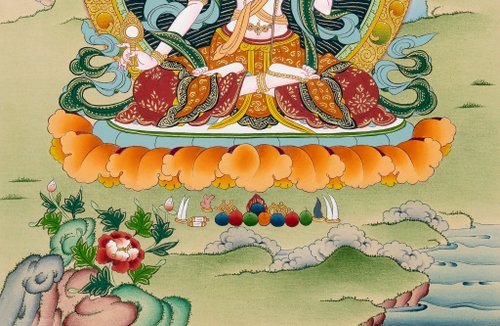 ドゥカーラタンカ印刷 | 白傘蓋仏母 | 伝統的な芸術作品