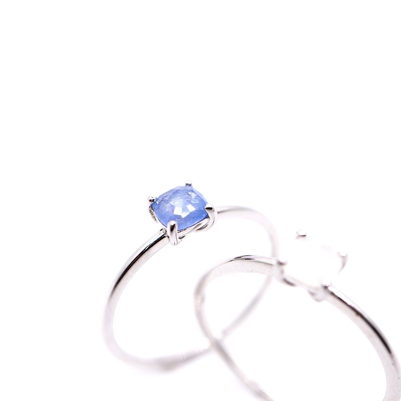 •Classic Ring•天然藍寶石介指 - 戒指 - 純銀 藍色