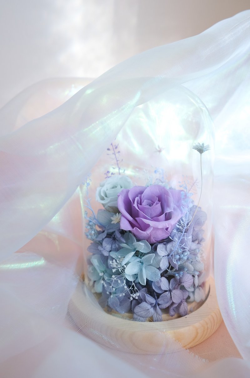 Bell Jar Everlasting Floral Course - Blue Purple - - Plants & Floral Arrangement - Plants & Flowers 