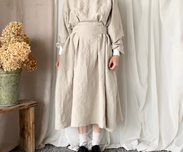 ハンドメイドベルギーリネンワンピース