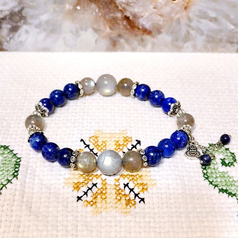12月誕生療癒石 | 青金石 | 拉長石 | - 手鍊/手環 - 水晶 