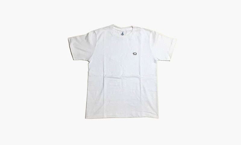 NORITAKE - BEAR T-SHIRT - 中性衛衣/T 恤 - 棉．麻 白色