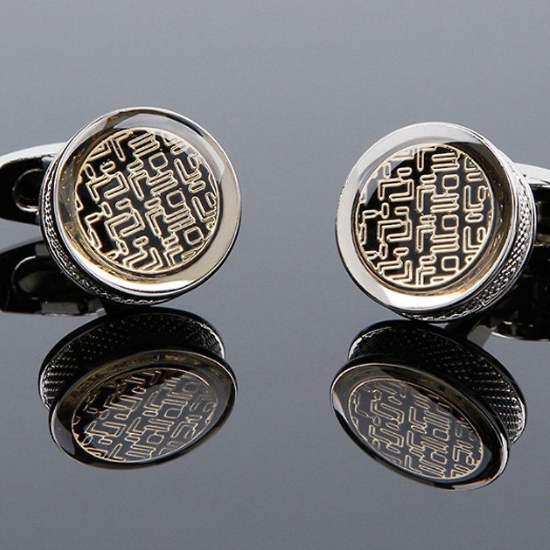 Kings Collection Round Silver Fashion Cufflinks KC10063a Silver - Cuff Links - Other Materials Silver