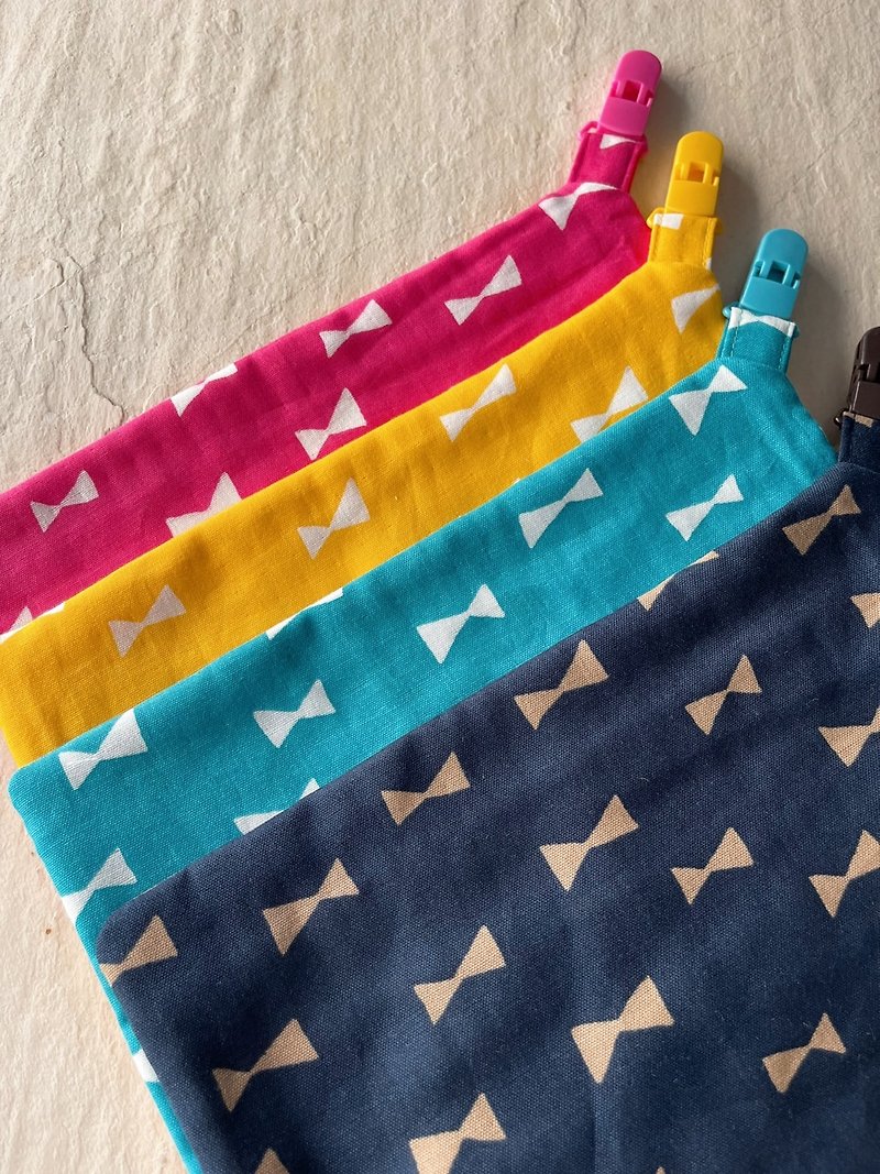 Colorful handmade cotton eight-layer yarn clip-type kindergarten square towel handkerchief / baby saliva towel