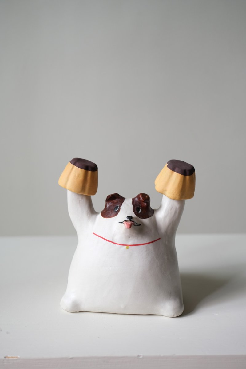 Pudding Lucky Dog - Pottery & Ceramics - Other Materials Orange