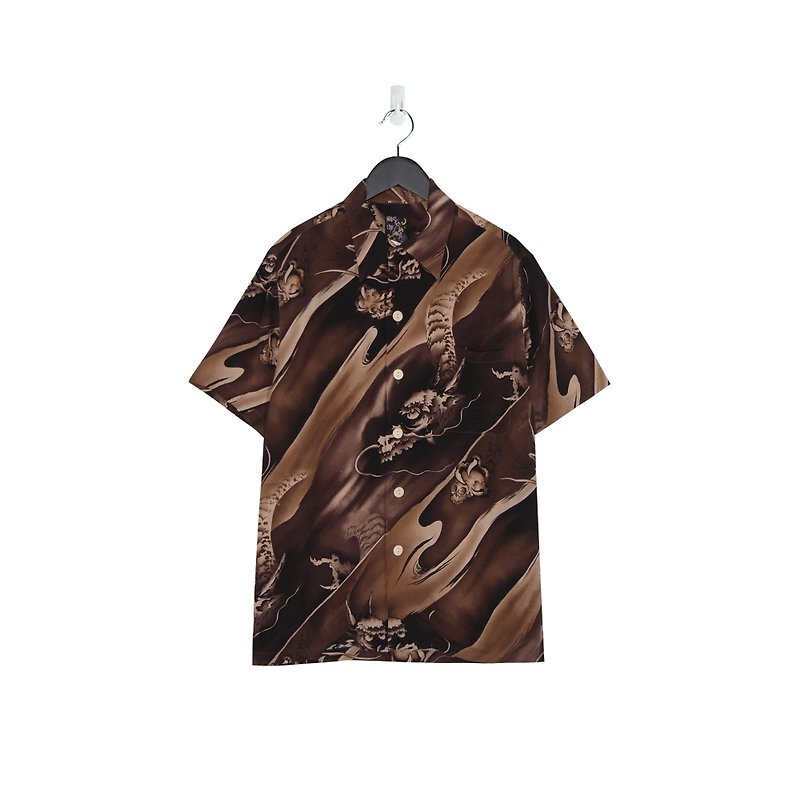 A‧PRANK :DOLLY :: Retro VINTAGE Deep Brown Long Figure and Handle Shirt (T805048) - Men's Shirts - Cotton & Hemp Brown