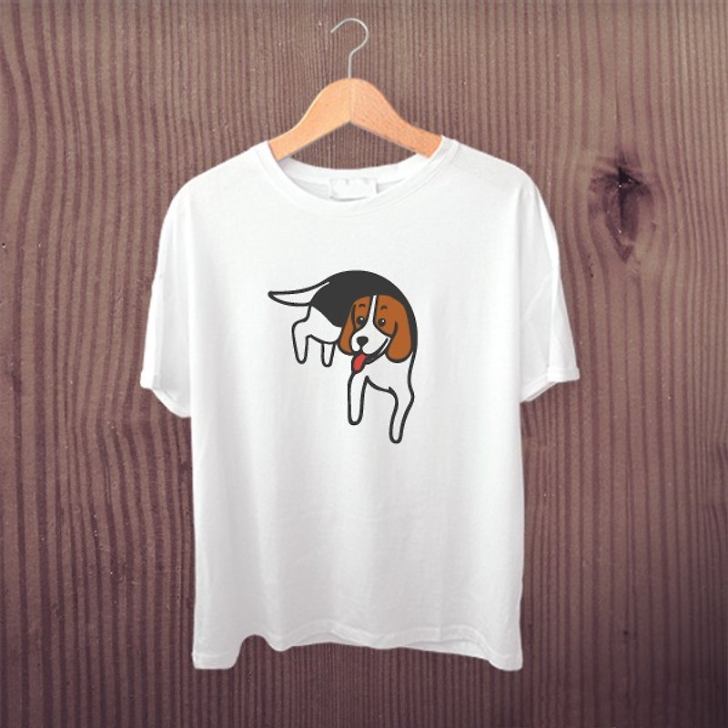 [毛孩姓名訂做款] 米格魯-反光衣 男女裝 - Women's T-Shirts - Cotton & Hemp Multicolor