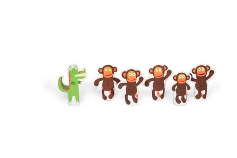 【pukaca手作益智玩具】手指玩偶系列 - 頑皮猴子 - 嬰幼兒玩具/毛公仔 - 紙 多色