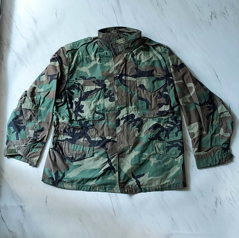 US 美軍公發 M-65 PARKA • 叢林迷彩軍用厚夾克 D款 絕版軍服 - 男夾克/外套 - 棉．麻 