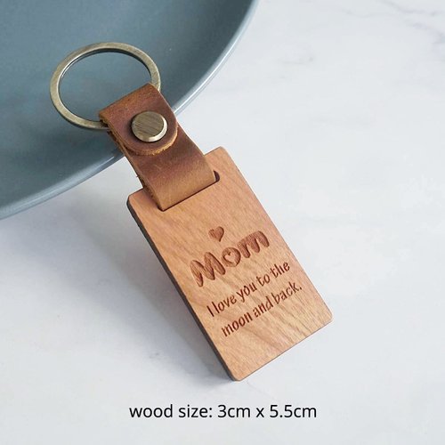 Personalized Real Leather Wood Keychain - Shop NSJ Stylish Store Keychains  - Pinkoi