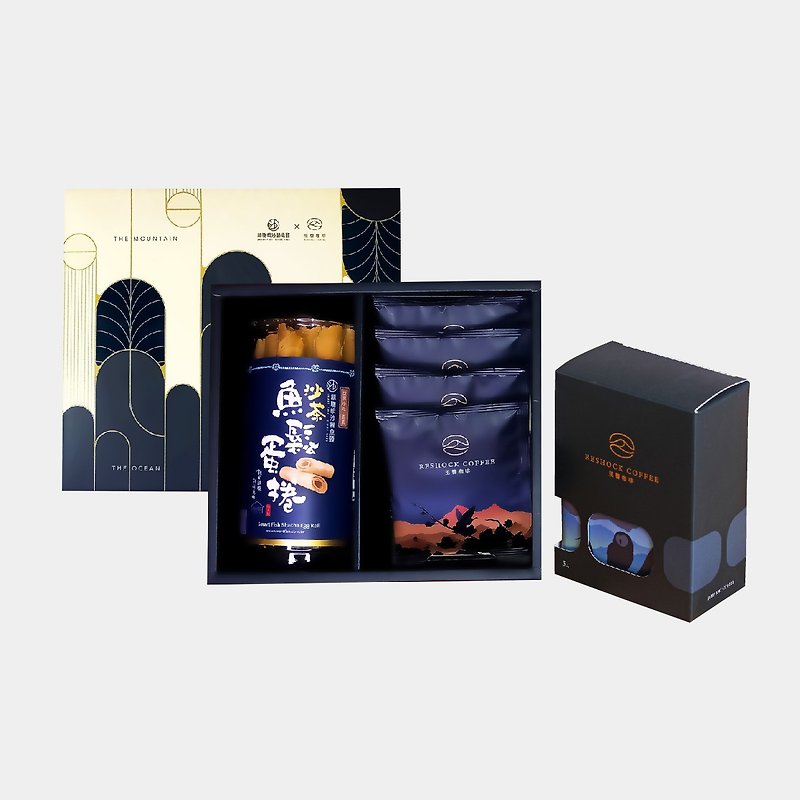 [Small coffee luck] Dijiadanli snack gift box + 5-piece filter hanging box set - Coffee - Other Materials Multicolor