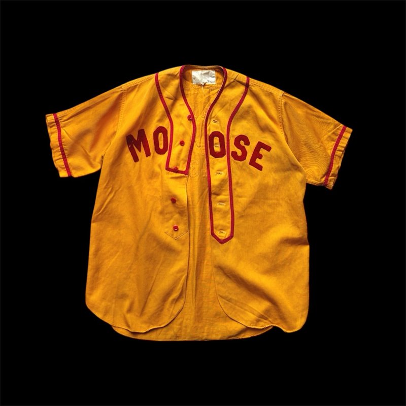 60s 美國古著 letterman Moose 棒球襯衫外套 - 男襯衫/休閒襯衫 - 棉．麻 多色