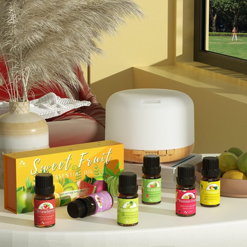 【1+1】ASAKUKI Rock Light Wood Premium Diffuser with Fruity Essential Oil Gift Set - Fragrances - Other Materials 