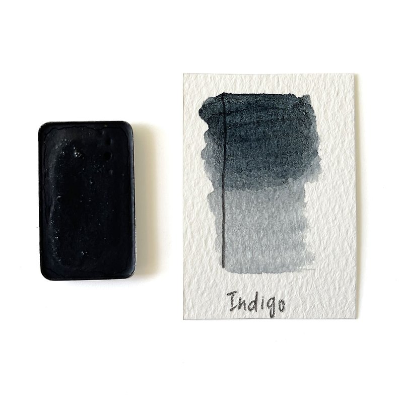 Indigo PB60  - Handmade Honey Based Watercolor Half Pan 2ml L'oeil - Other - Pigment Blue