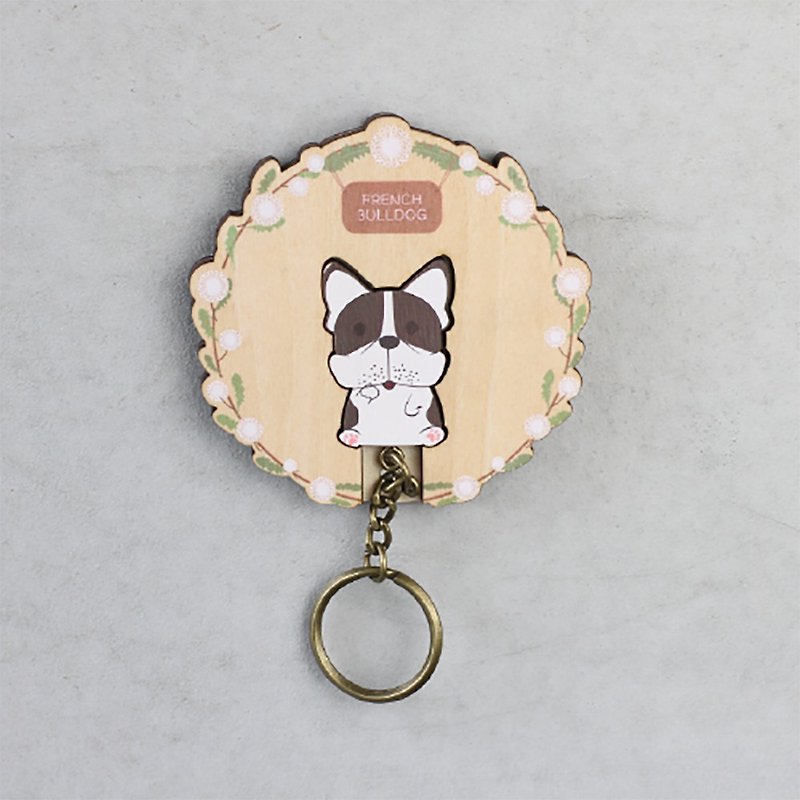 Key House French Bulldog Customizable Storage Decoration Gift Birthday Mom'day - กล่องเก็บของ - ไม้ สีนำ้ตาล