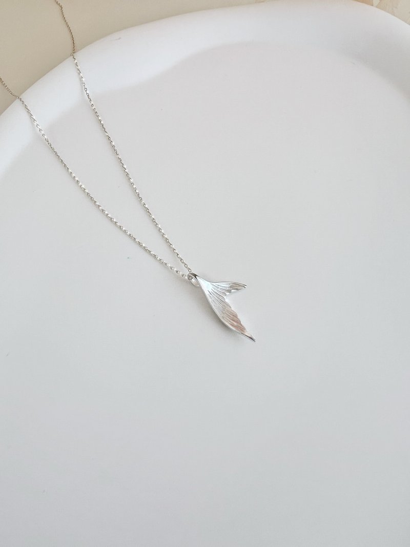 【Gift Box】Mermaid Necklace - Princess Mermaid # 925 Sterling Silver Elegant - สร้อยคอ - เงินแท้ สีเงิน