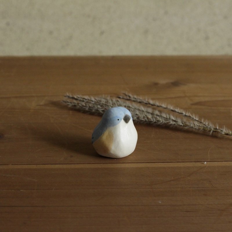 【 Seasonal little bird : winter 】Red-flanked bluetail - Items for Display - Pottery Blue