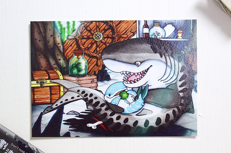 Tofu shark dot spot whale shark postcard story picture-Joson and dot dot - การ์ด/โปสการ์ด - กระดาษ 