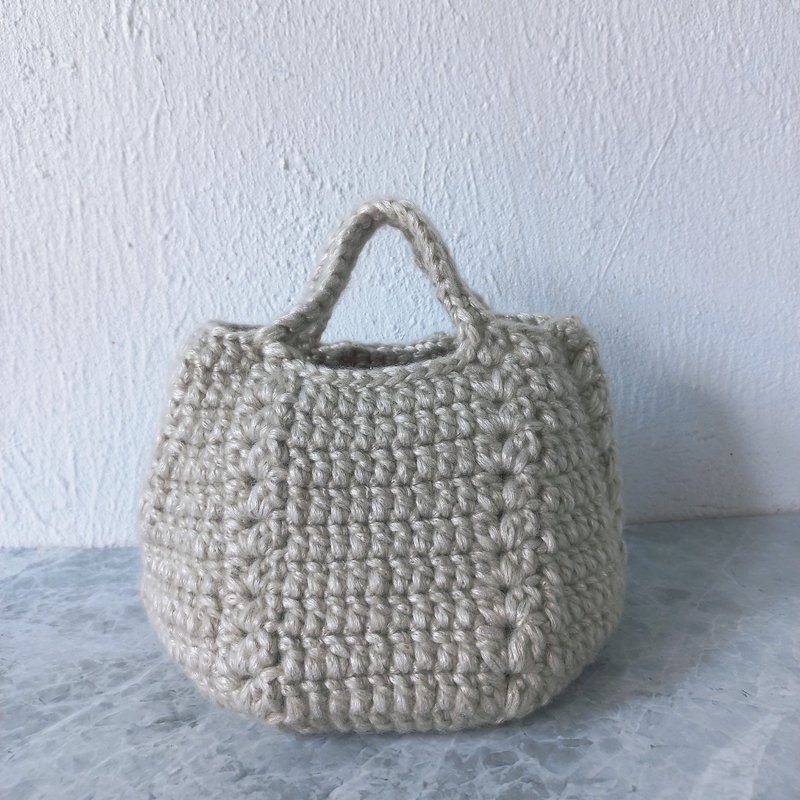 噴紗銀閃迷你南瓜包 手提包 - 手提包/手提袋 - 壓克力 銀色