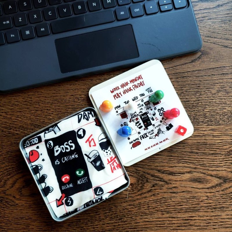 我的手繪職場一周無限LOOP棋盤 - 擺飾/家飾品 - 絲．絹 白色