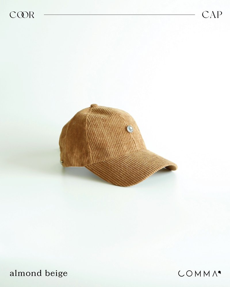 COOR CAP - ALMOND BEIGE - 帽子 - 其他材質 卡其色