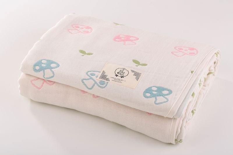 【日本製三河木綿】六重紗布被蘑菇小豆芽L號 - 其他 - 棉．麻 