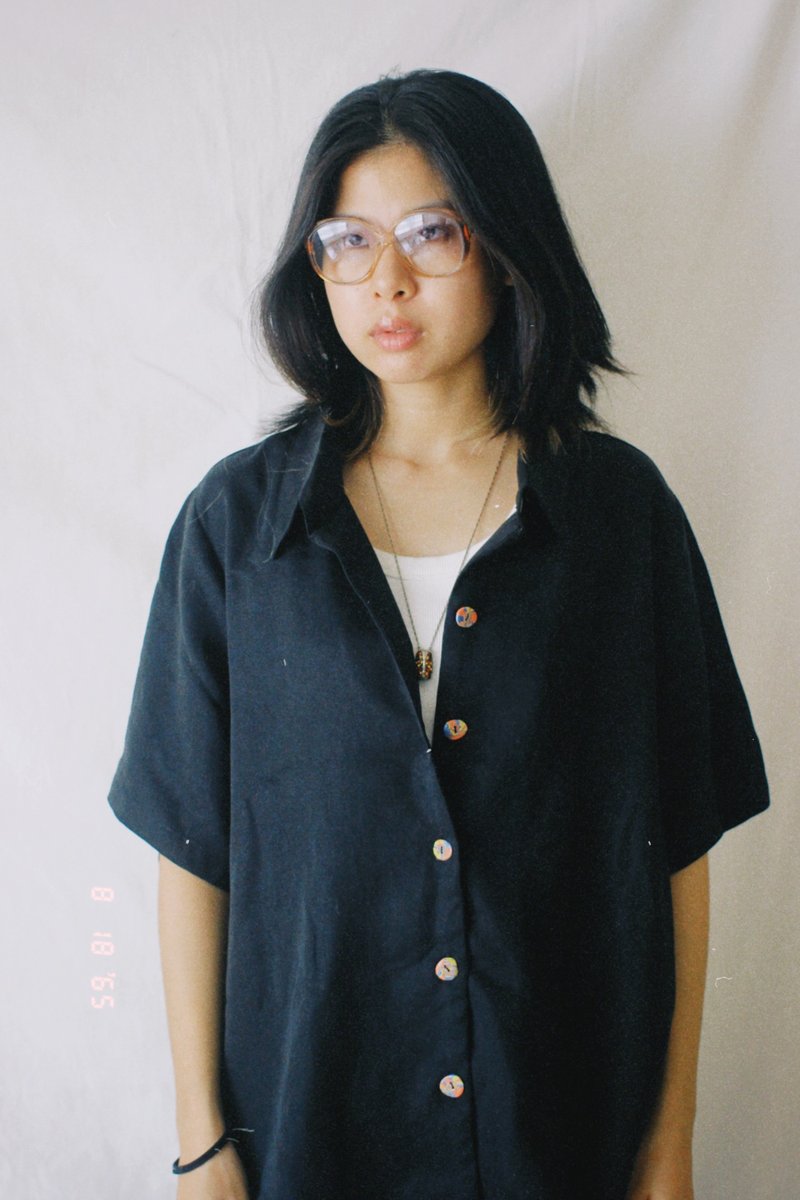 Eternal Summer hawaii shirt Unisex - 女襯衫 - 棉．麻 黑色