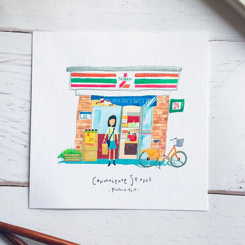 Illustrated Postcards / Corner of Taiwan - Convenience Store【Meteorillst】 - Cards & Postcards - Paper 