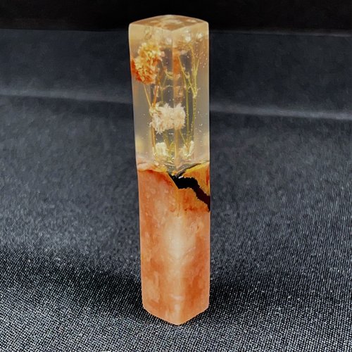 藝群人 客製化手工印章-|永生花樹脂印章 0.9 x 0.9 CM|篆刻印章