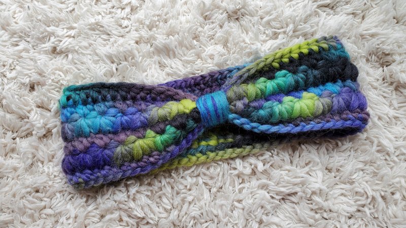 編織髮帶-精靈系列/Myra - 髮箍/髮帶 - 羊毛 藍色