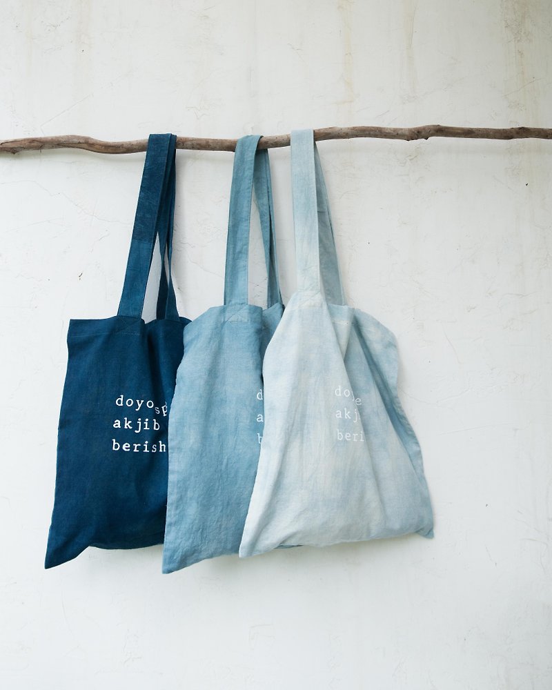 speak jibberish | natural indigo Tote Bag - Messenger Bags & Sling Bags - Cotton & Hemp Blue
