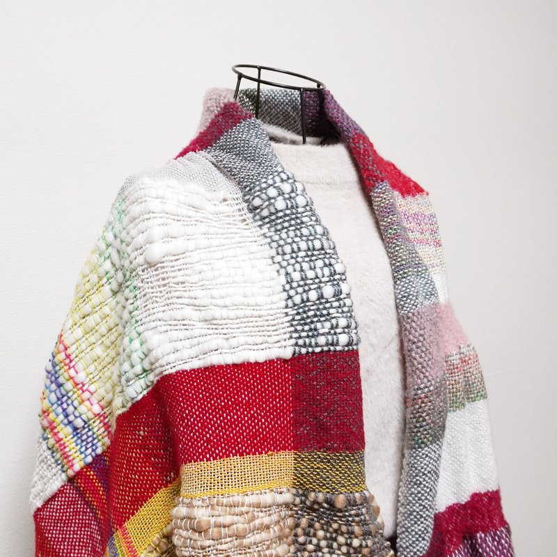 Hand-woven large blanket 46160 - Knit Scarves & Wraps - Other Materials Multicolor