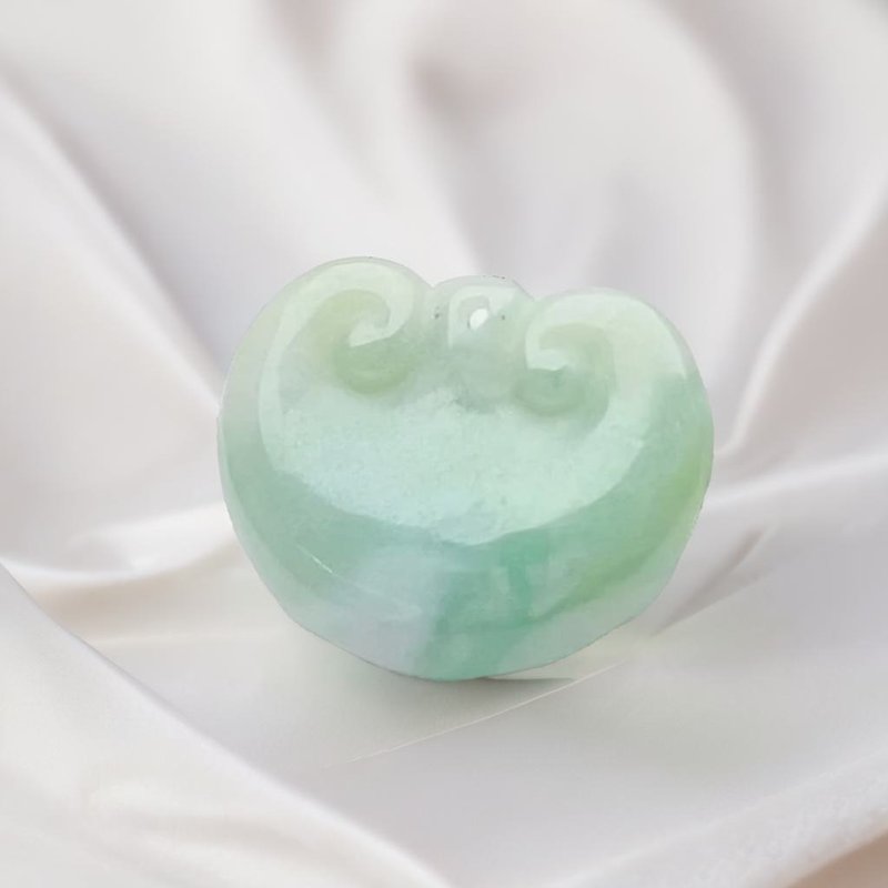 [May everything go well] Green Flower Jade Ruyi Necklace | Natural Burmese Jade A-grade | Gift - Necklaces - Jade Green