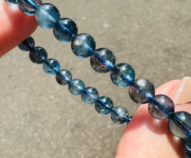 天然デビルアクアマリン 6mm 10.02g メタリック光沢 瞑想クリスタル